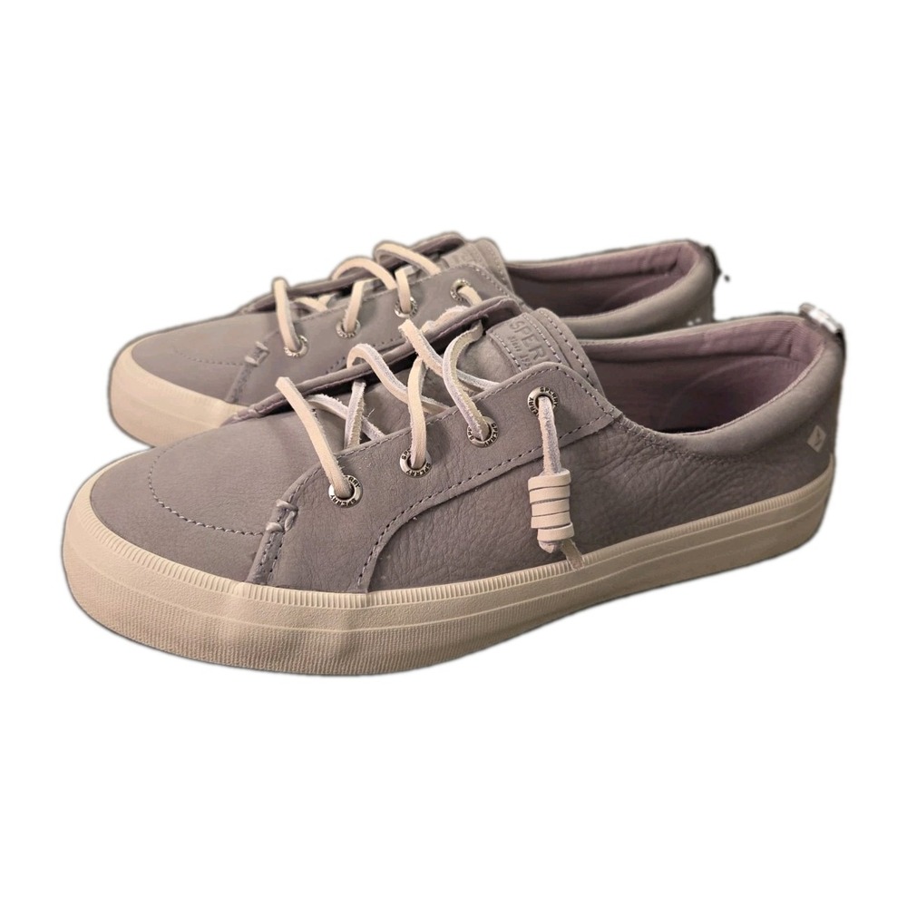 Sperry Women's Crest Vibe Washable Leather Slip-On Sneakers Gray Sz 7.5 M NEW!